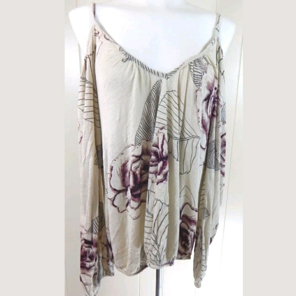 Free People Adelia Cold Shoulder Floral Top